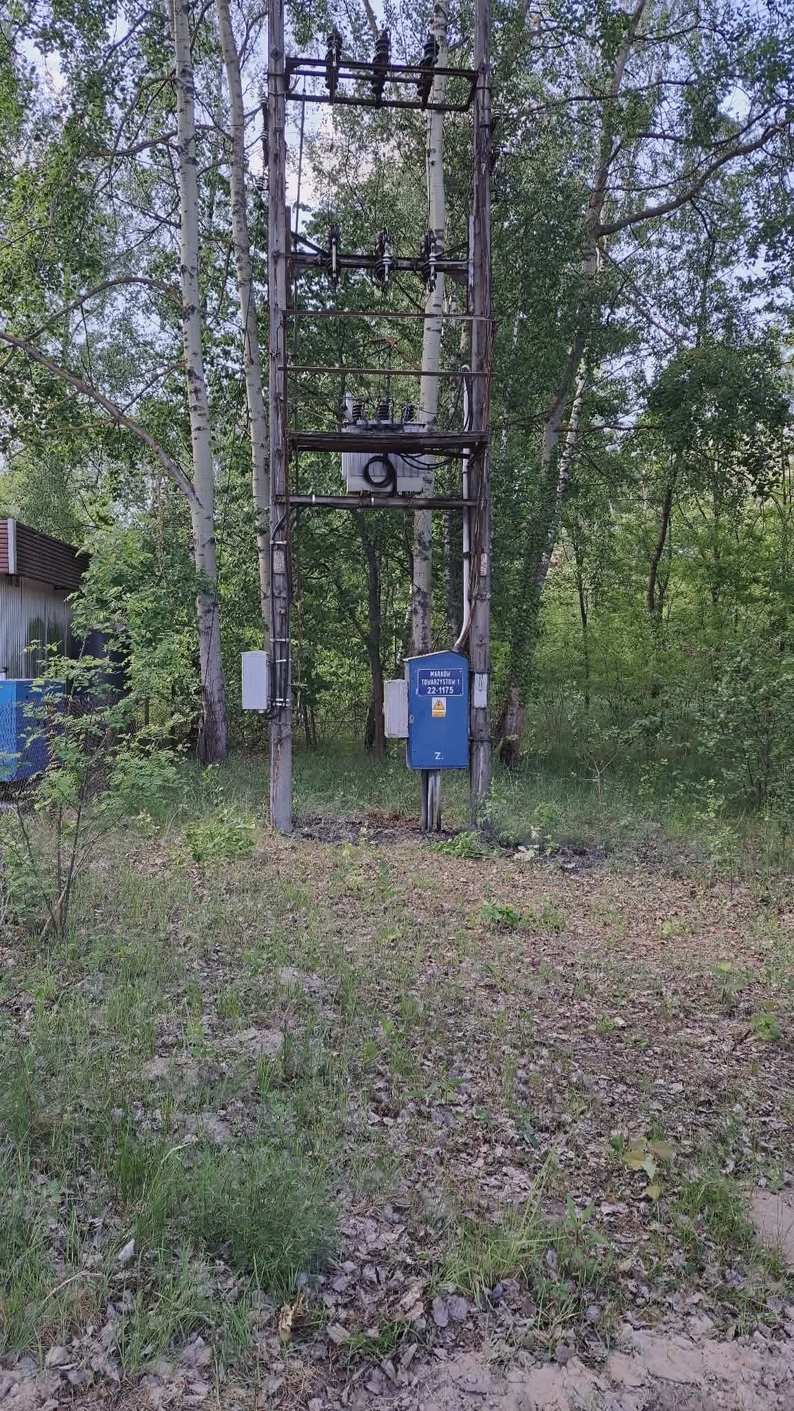 Transformer and area after a grass fire in Marków Towarzystwo